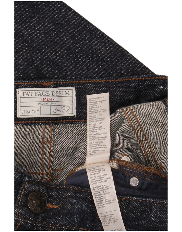Fat Face Mens Straight Jeans W34 L32 Blue Cotton
