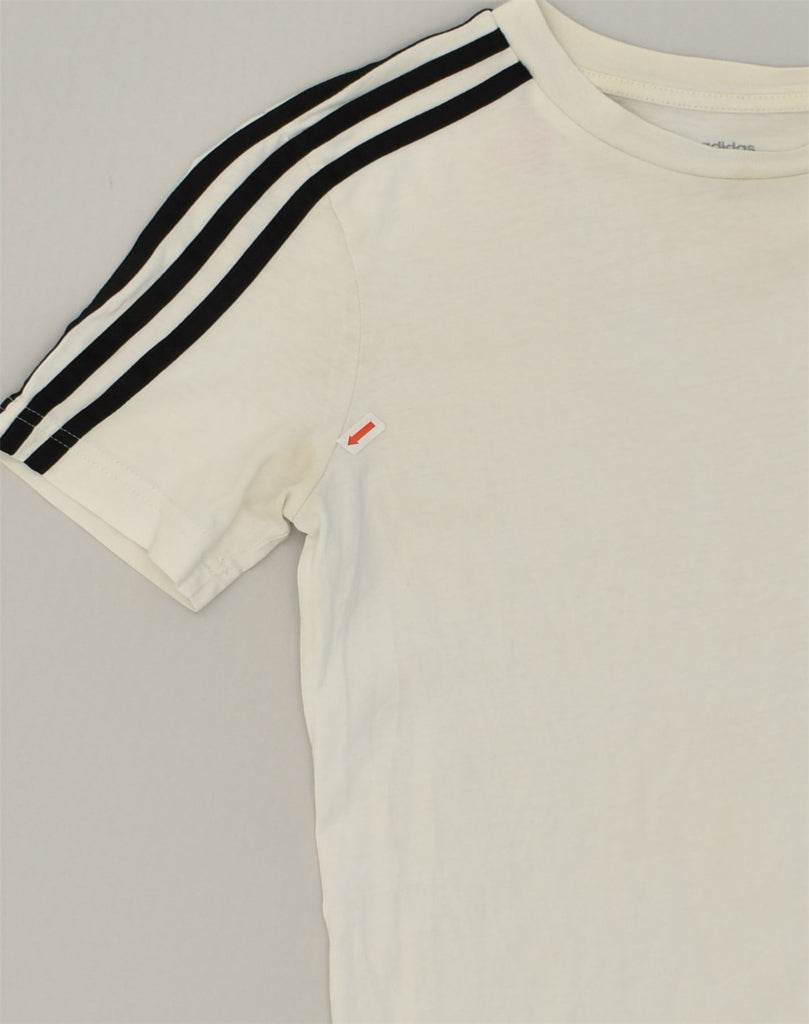 ADIDAS Boys T-Shirt Top 11-12 Years Off White Cotton | Vintage Adidas | Thrift | Second-Hand Adidas | Used Clothing | Messina Hembry 