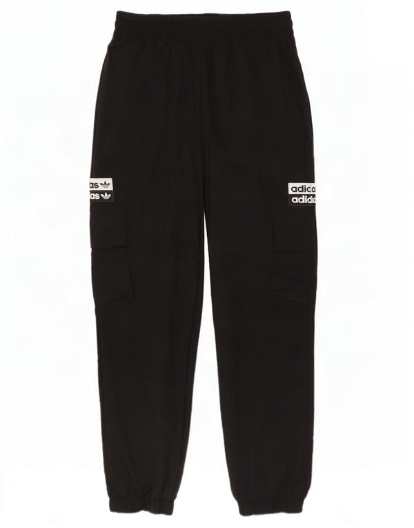 Adidas Womens Graphic Tracksuit Trousers Joggers UK 4 XS Black Nylon