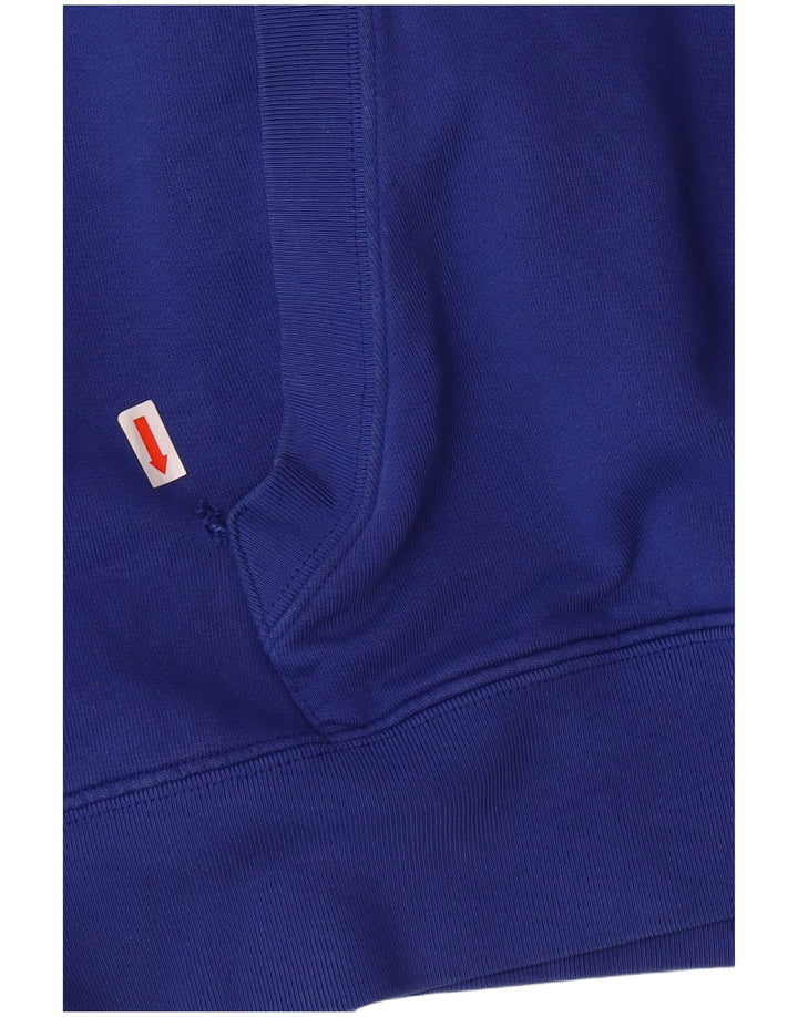 CONVERSE Mens Graphic Hoodie Jumper Large Blue Cotton