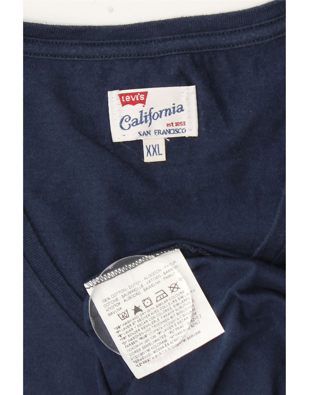 LEVI'S Mens T-Shirt Top 2XL Navy Blue Cotton