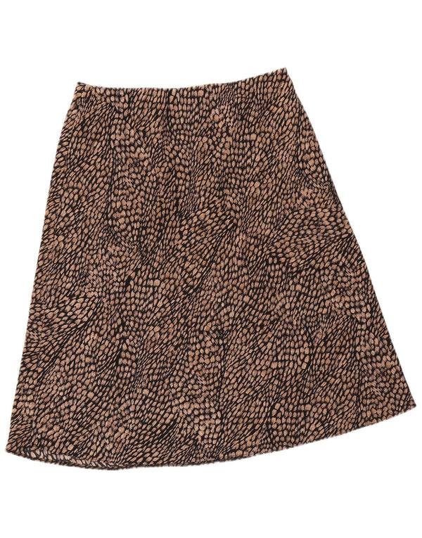 Marks & Spencer Womens A-Line Skirt UK 14 Large W32 Brown Animal Print