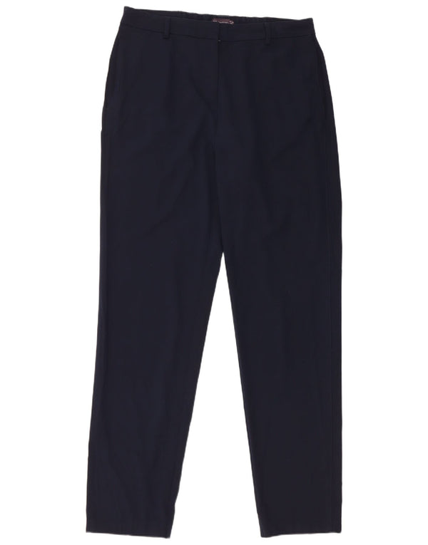 Marks & Spencer Womens High Waist Chino Trousers UK 14 Large W34 L32 Navy B