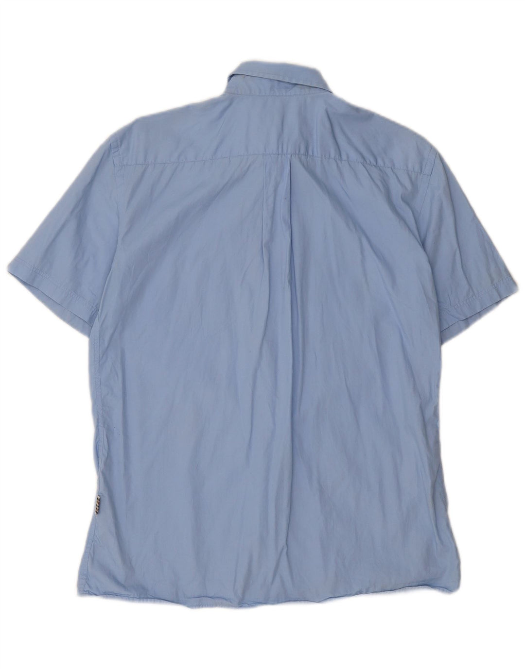 Aquascutum Mens Short Sleeve Shirt Medium Blue Cotton