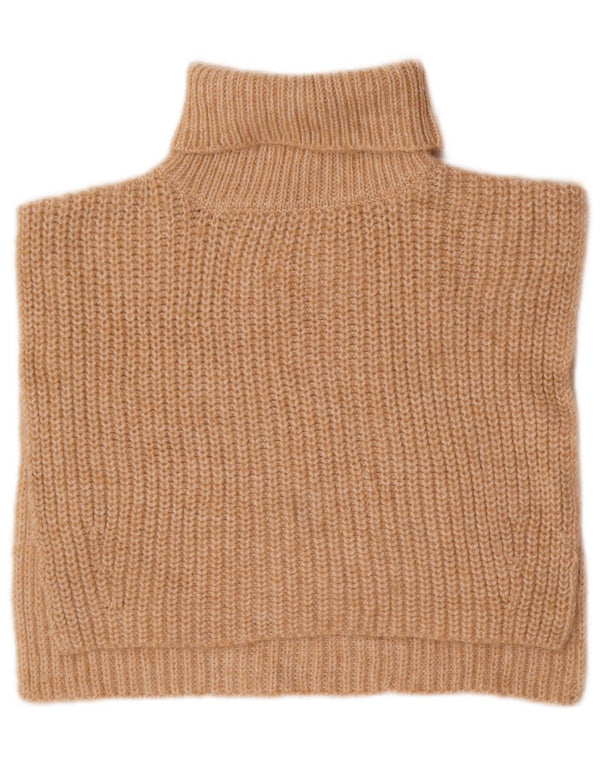 MARKS & SPENCER Womens Crop Sleeveless Poncho Jumper UK 10 Small Beige