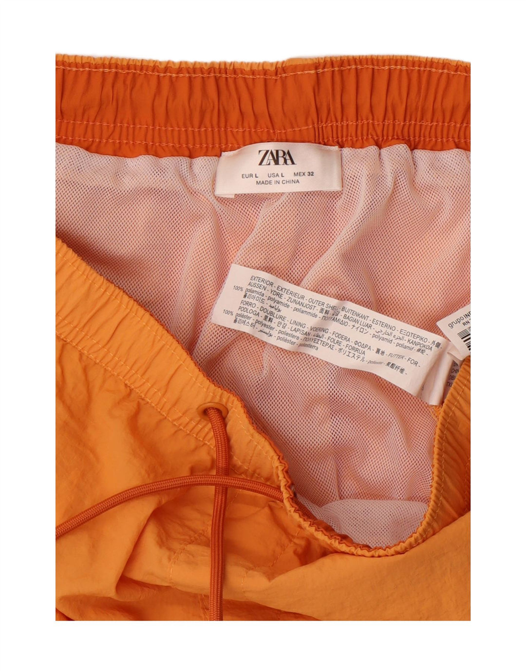 ZARA Mens Swimming Shorts Large Orange Polyester Vintage Zara and Second-Hand Zara from Messina Hembry 