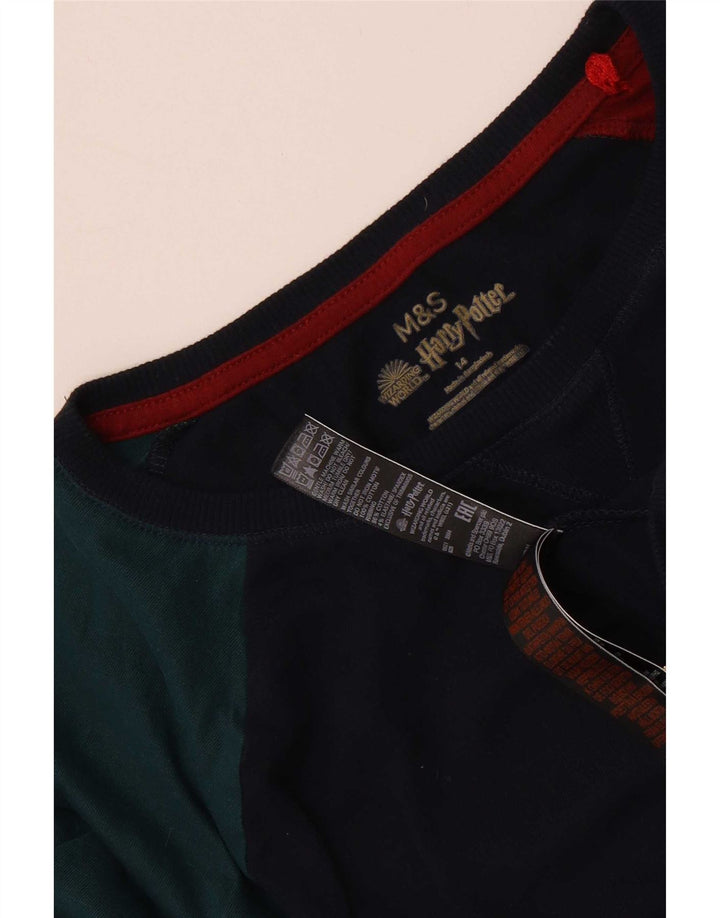 Marks & Spencer Boys Graphic Top Long Sleeve 13-14 Years Navy Blue