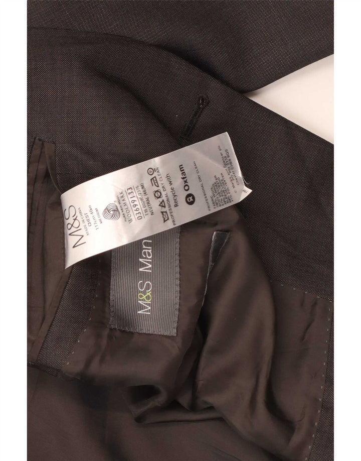 Marks & Spencer Mens 2 Button Blazer Jacket UK 46 XL Grey Wool