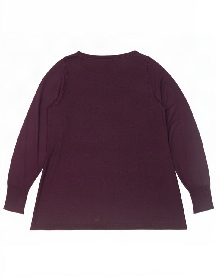 Marks & Spencer Womens Tunic Top UK 14 Large Maroon Acrylic