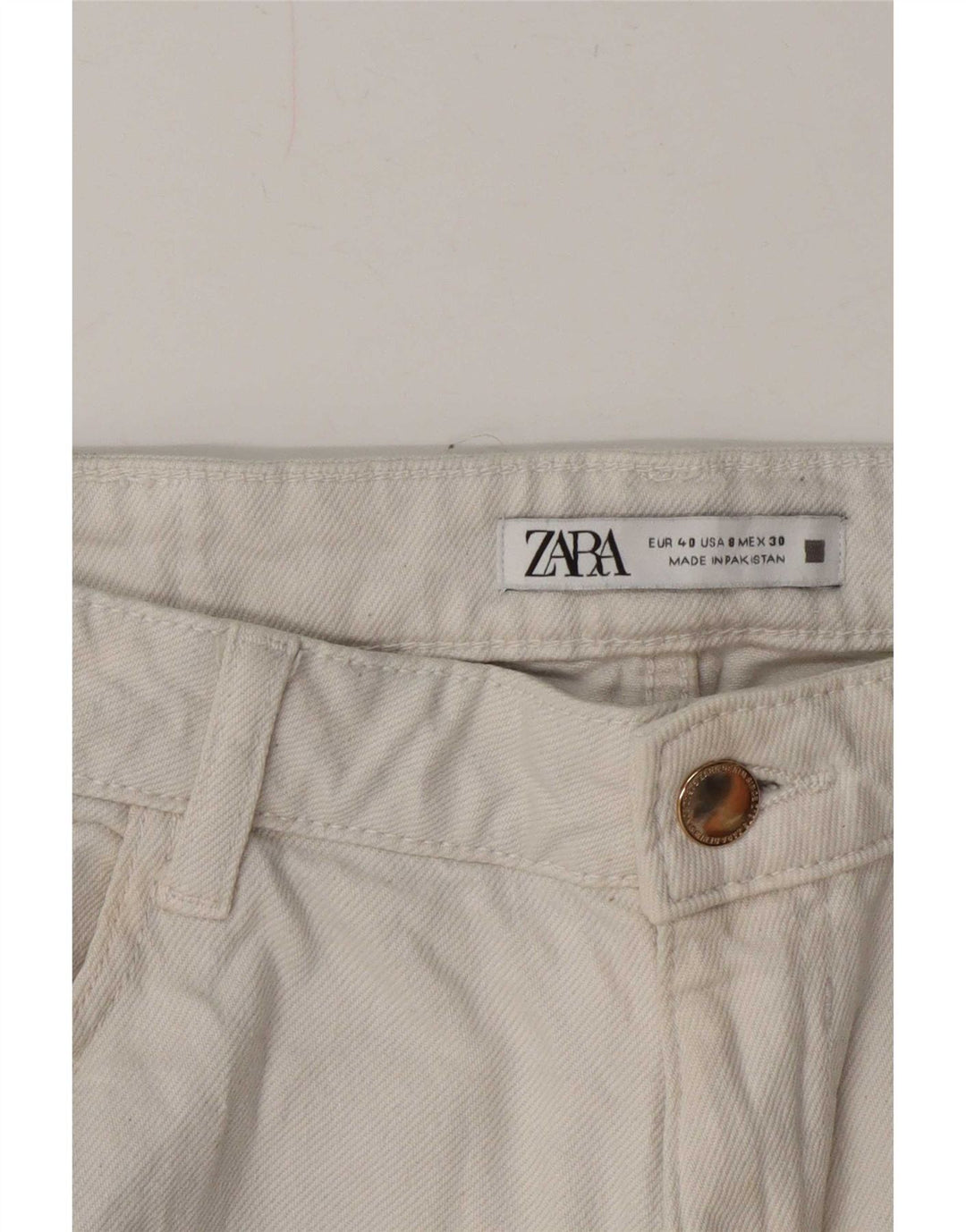 Zara Womens Straight Jeans EU 40 Medium W30 L26 Off White