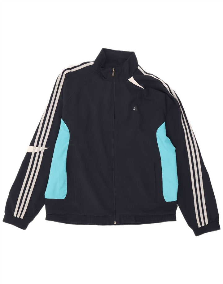 Adidas Mens Climalite Tracksuit Top Jacket Large Navy Blue Colourblock