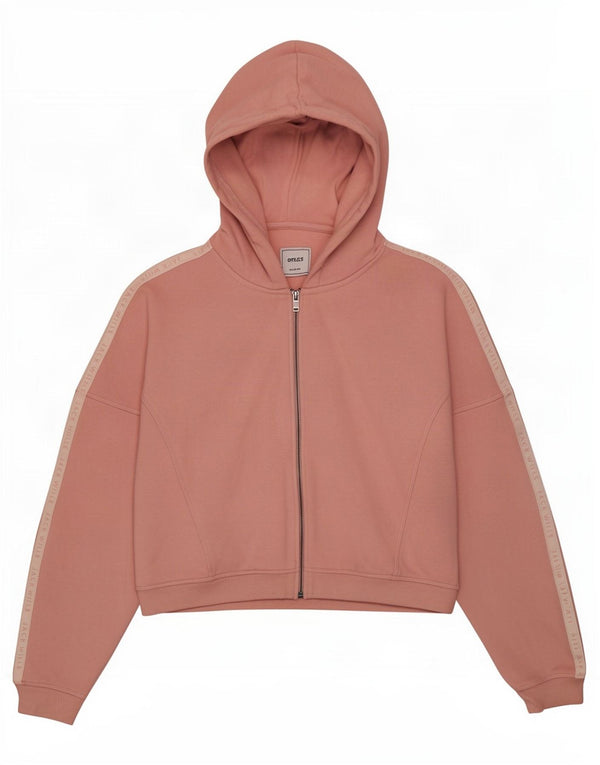 Jack Wills Womens Graphic Zip Hoodie Sweater UK 14 Large Pink Colourblock
