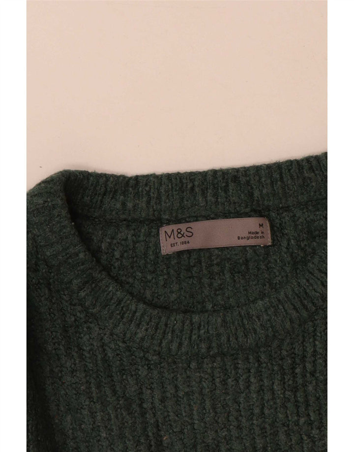 Marks & Spencer Mens Crew Neck Jumper Sweater Medium Green Acrylic