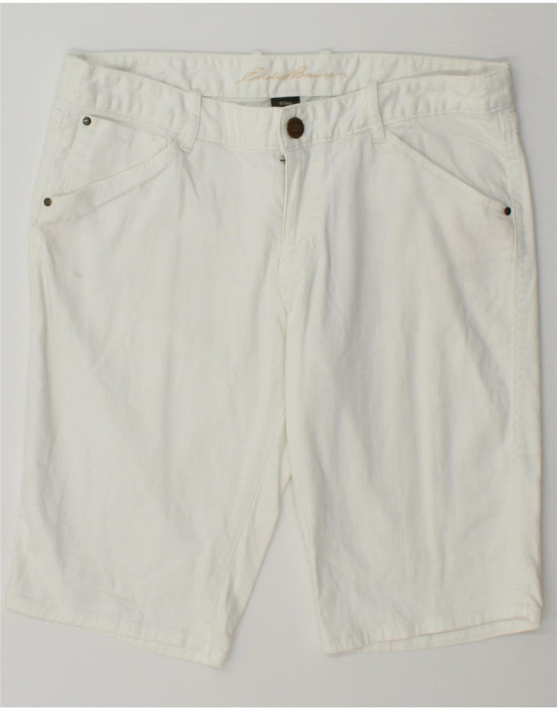 EDDIE BAUER Womens Denim Shorts US 12 Large W32 White Cotton Vintage Eddie Bauer and Second-Hand Eddie Bauer from Messina Hembry 