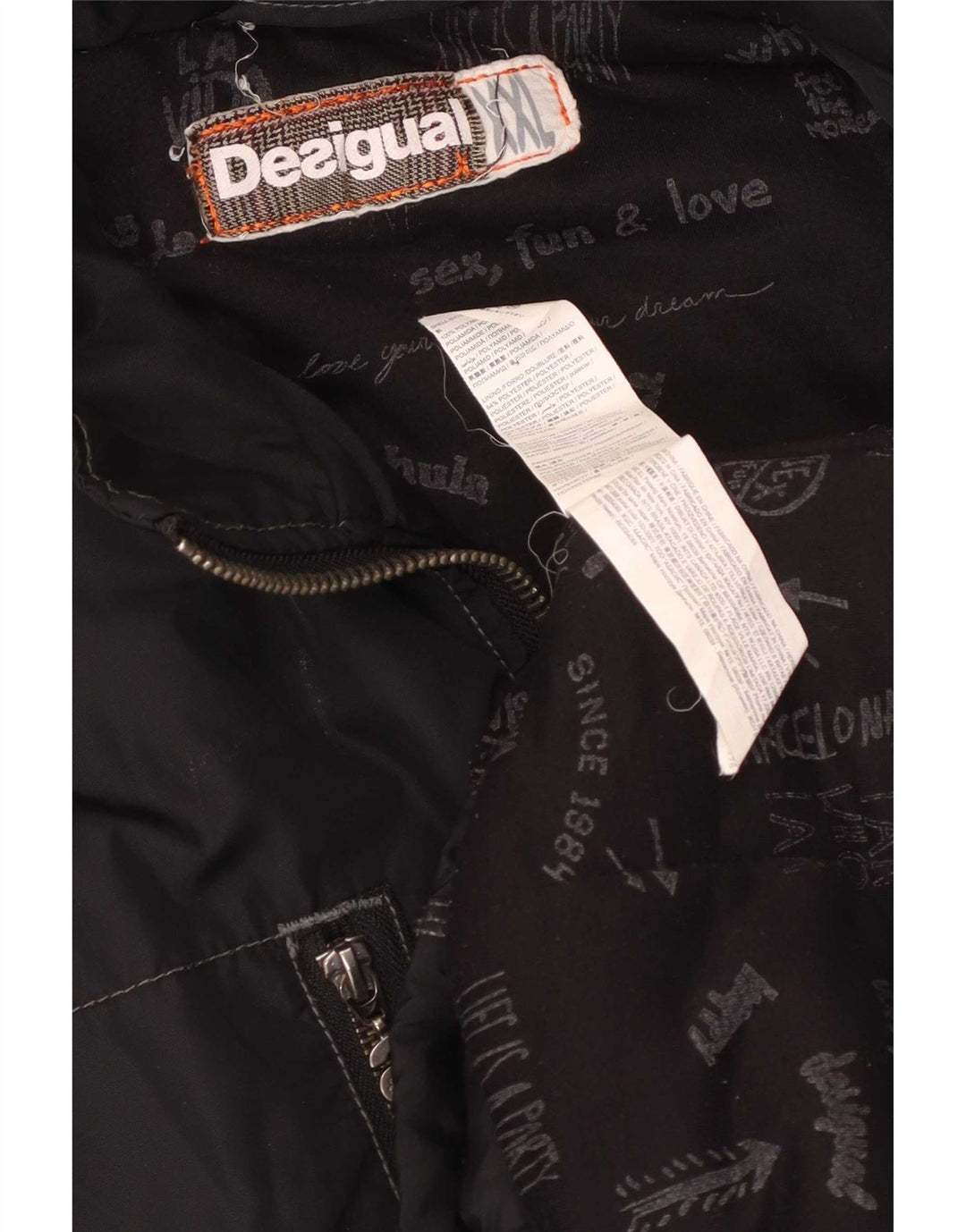 Desigual Mens Utility Jacket UK 44 2XL Black Polyamide