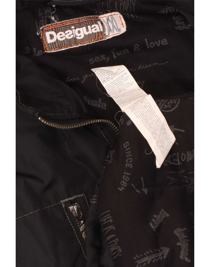Desigual Mens Utility Jacket UK 44 2XL Black Polyamide