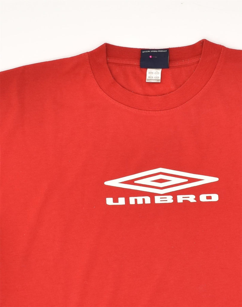 UMBRO Mens Graphic T-Shirt Top Large Red Polyester | Vintage Umbro | Thrift | Second-Hand Umbro | Used Clothing | Messina Hembry 