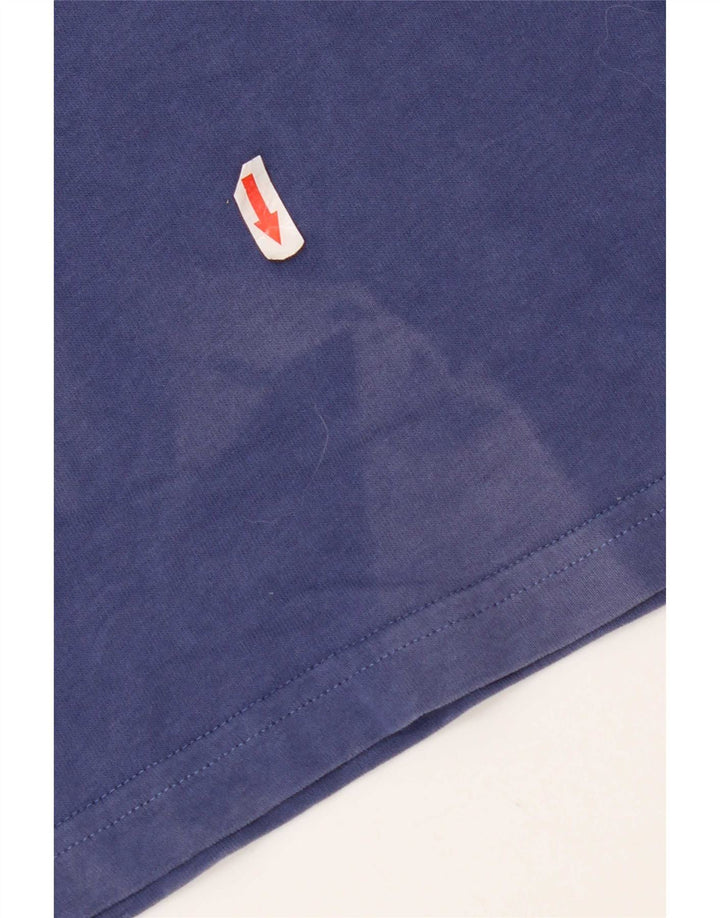 Armani Mens Graphic T-Shirt Top Medium Blue Cotton