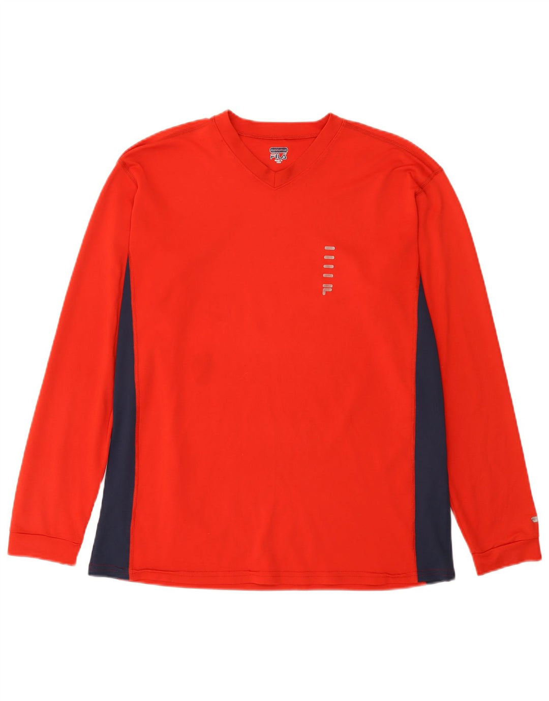 Fila Mens Top Long Sleeve Large Red Colourblock Polyester