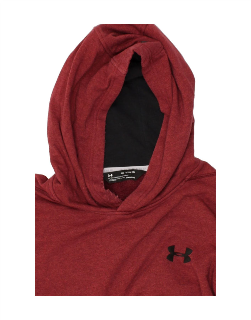 UNDER ARMOUR Mens Cold Gear Hoodie Jumper 2XL Maroon | Vintage Under Armour | Thrift | Second-Hand Under Armour | Used Clothing | Messina Hembry 
