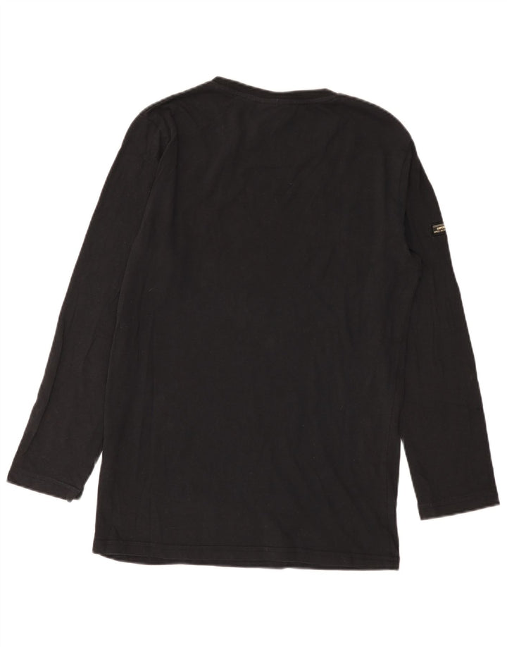 Superdry Mens Graphic Top Long Sleeve Small Black Cotton