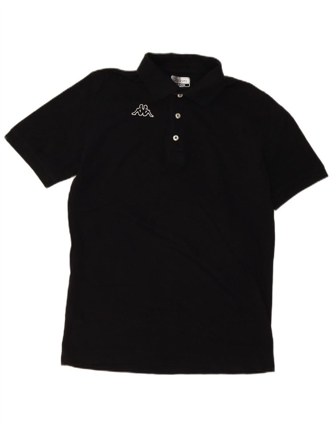 KAPPA Mens Polo Shirt Medium Black Cotton