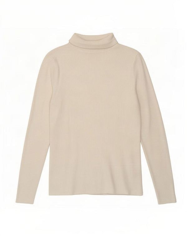 Marks & Spencer Womens Top Long Sleeve UK 14 Medium White Viscose