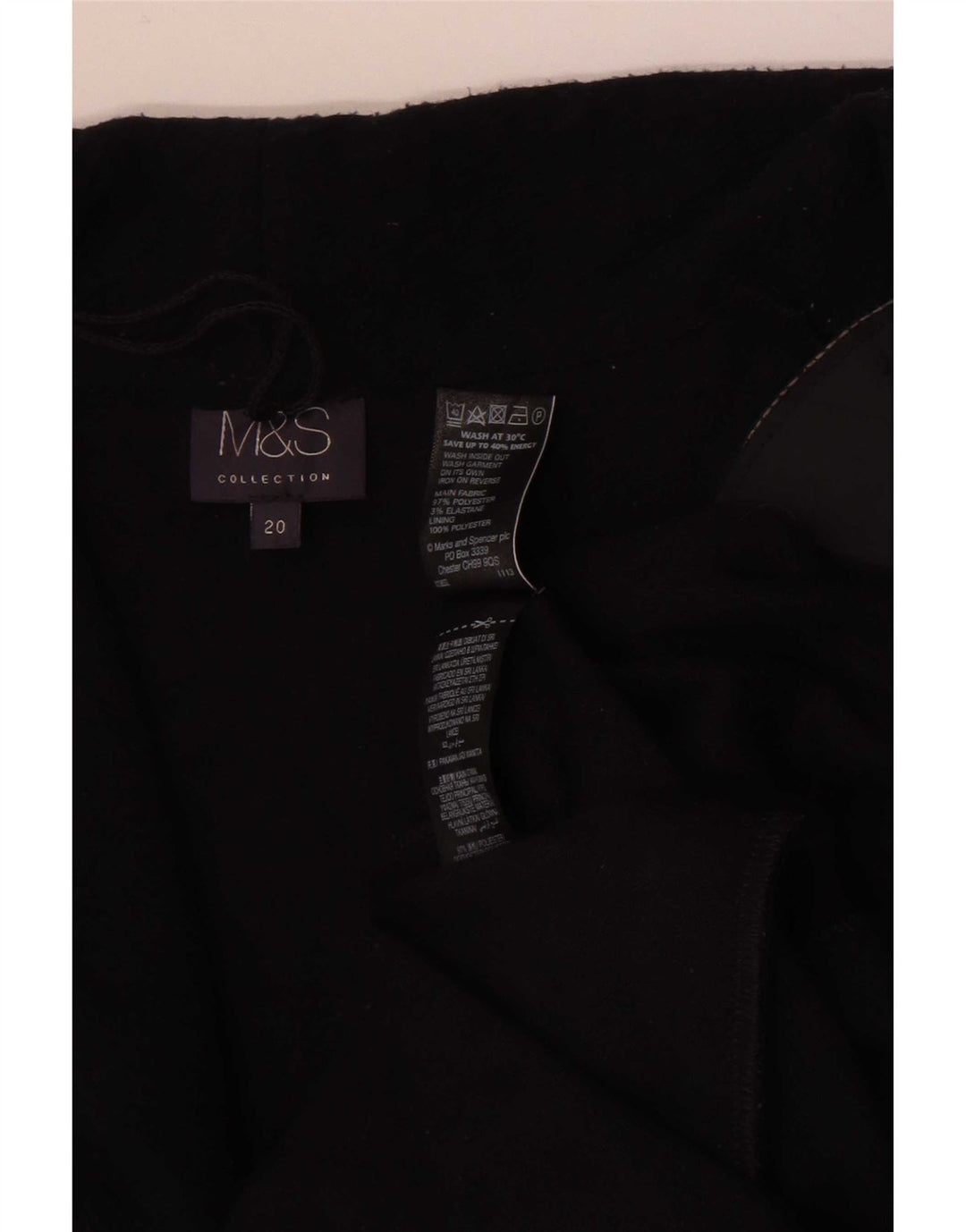 Marks & Spencer Womens Open Blazer Jacket UK 20 2XL Black Polyester