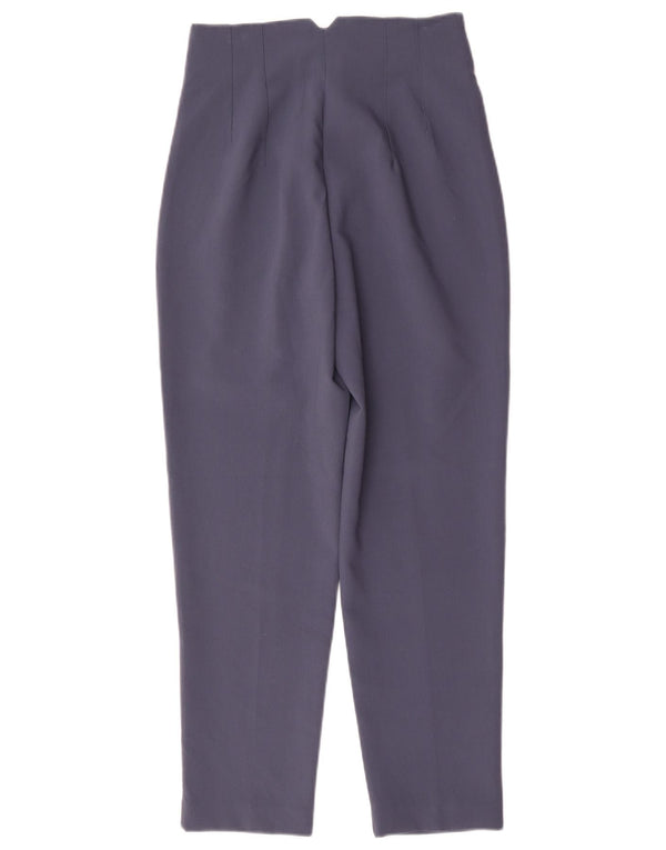 Zara Womens High Waist Tapered Suit Trousers Small W26 L27 Navy Blue