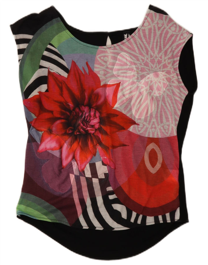 Desigual Womens Graphic Blouse Top UK 14 Medium Multicoloured Floral