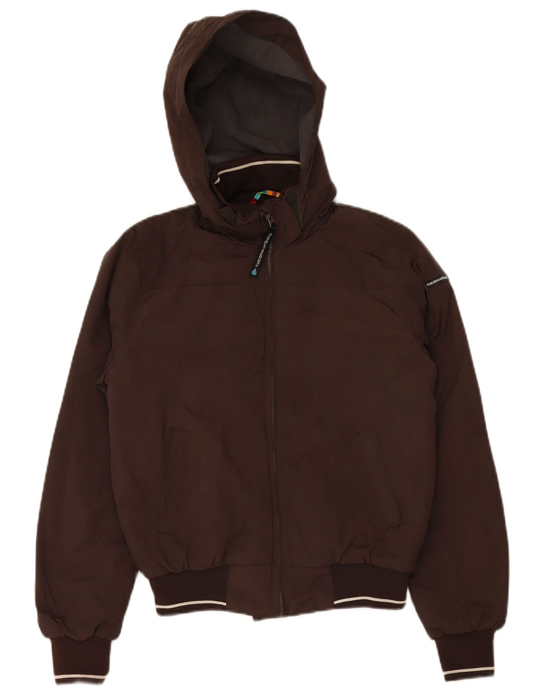 TUCANO URBANO Womens Hooded Padded Bomber Jacket IT 40 Small Brown