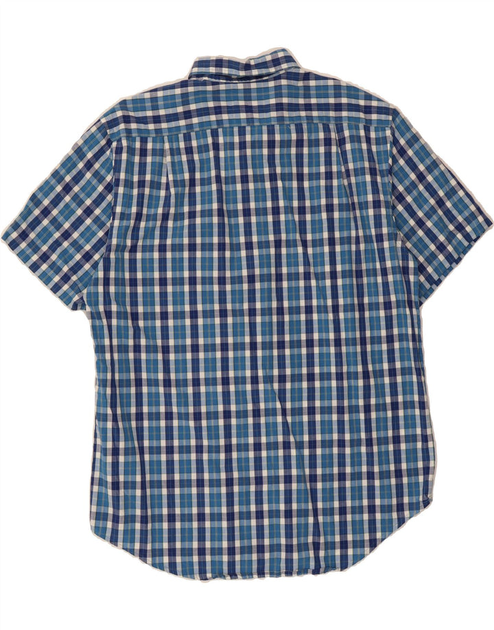 IZOD Mens Short Sleeve Shirt Large Blue Check Cotton Vintage Izod and Second-Hand Izod from Messina Hembry 