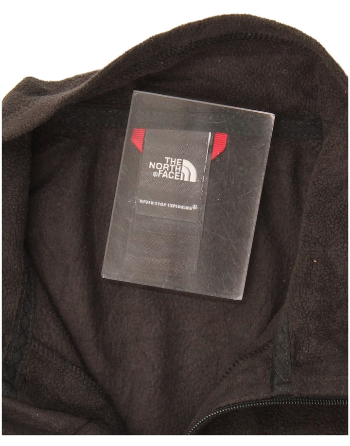 THE NORTH FACE Womens Zip Neck Fleece Jumper UK 12 Medium Black Polyester