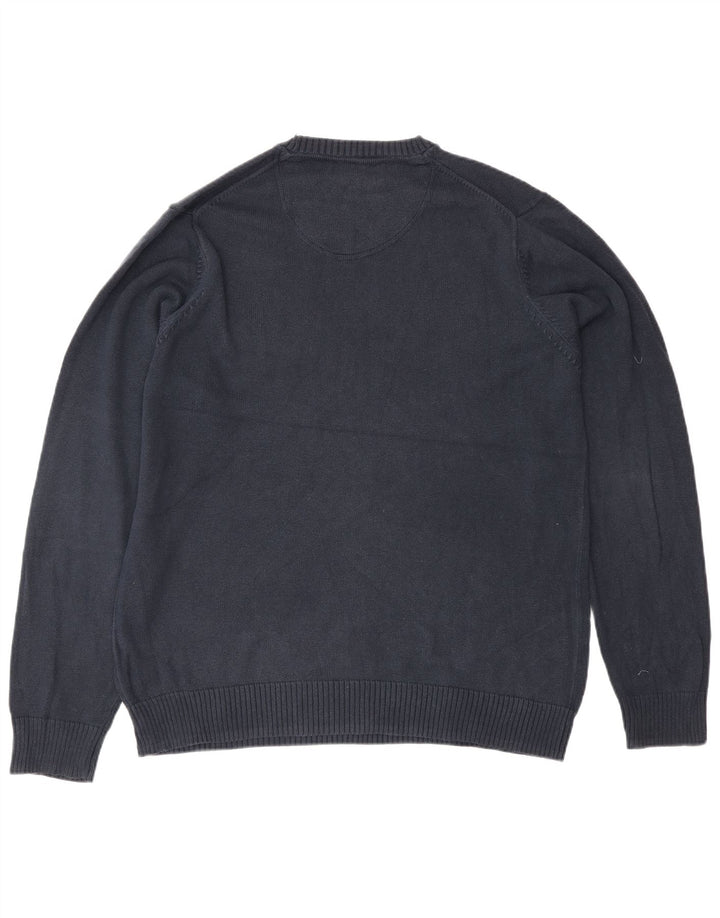 Marks & Spencer Mens Crew Neck Jumper Sweater Medium Navy Blue Cotton