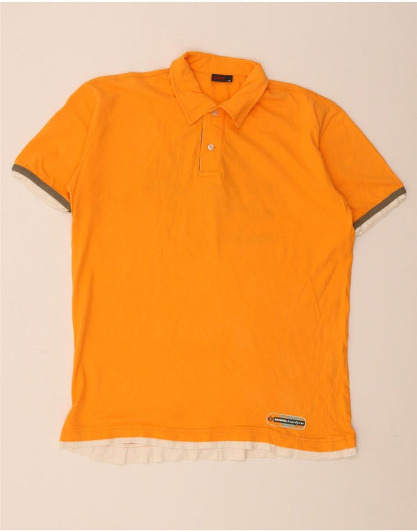 Invicta Mens Graphic Polo Shirt XL Orange Colourblock Cotton