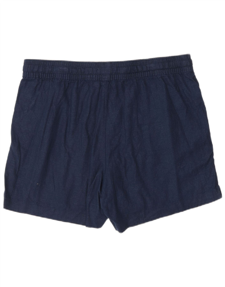 NAUTICA Womens Chino Shorts Large W32 Navy Blue Linen