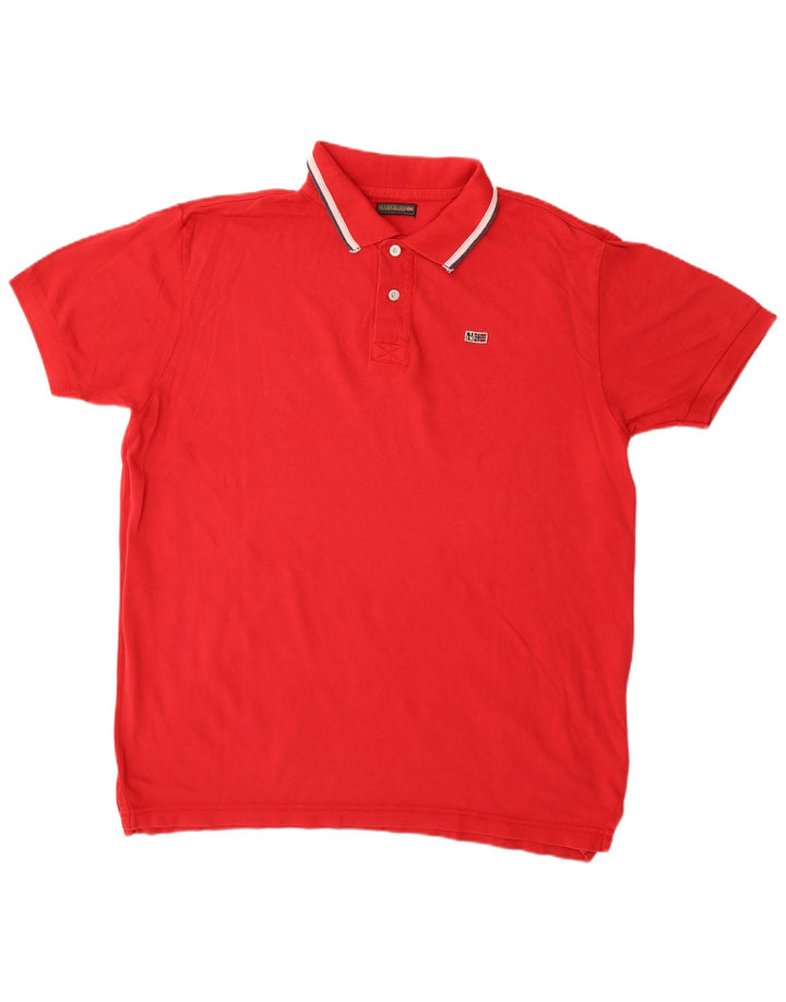 NAPAPIJRI Mens Polo Shirt 2XL Red Cotton