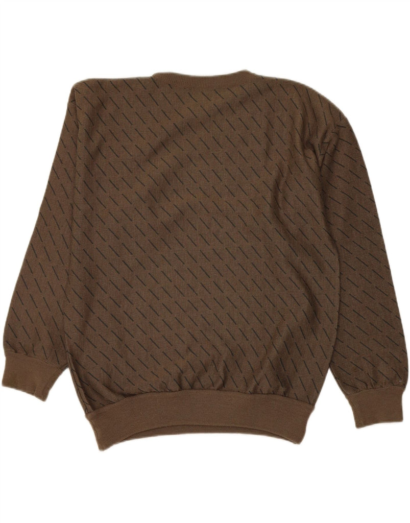 CONFEZIONI DI LUSSO Mens Crew Neck Jumper Sweater Medium Brown Striped Vintage Confezioni Di Lusso and Second-Hand Confezioni Di Lusso from Messina Hembry 