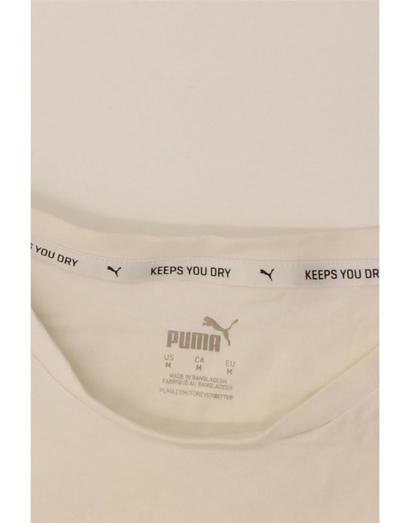 PUMA Mens Graphic T-Shirt Top Medium White Cotton Vintage Puma and Second-Hand Puma from Messina Hembry 