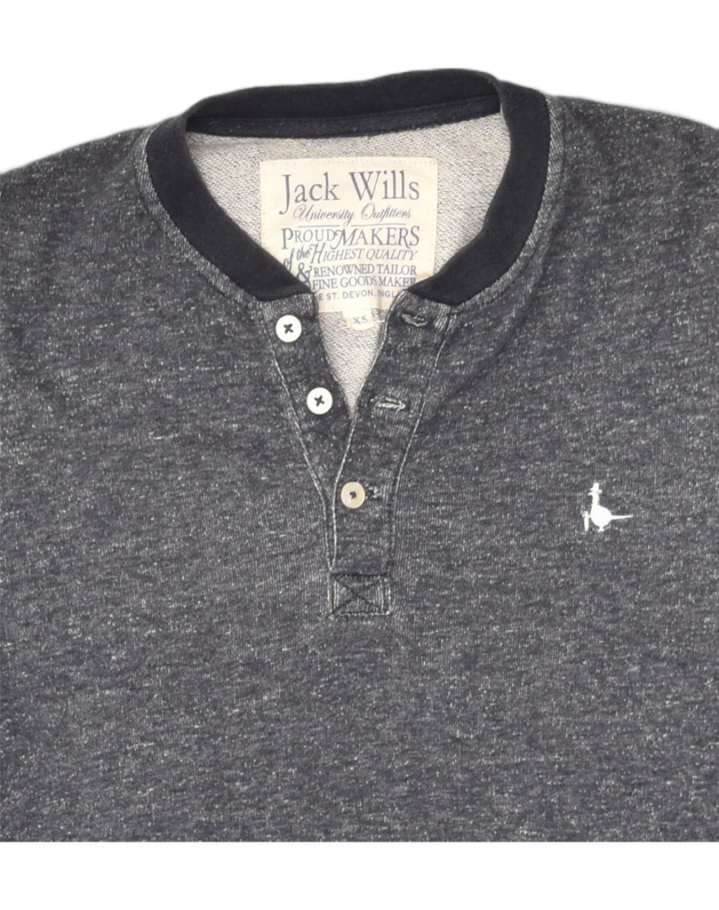 JACK WILLS Mens Top Long Sleeve XS Grey Flecked Cotton | Vintage Jack Wills | Thrift | Second-Hand Jack Wills | Used Clothing | Messina Hembry 