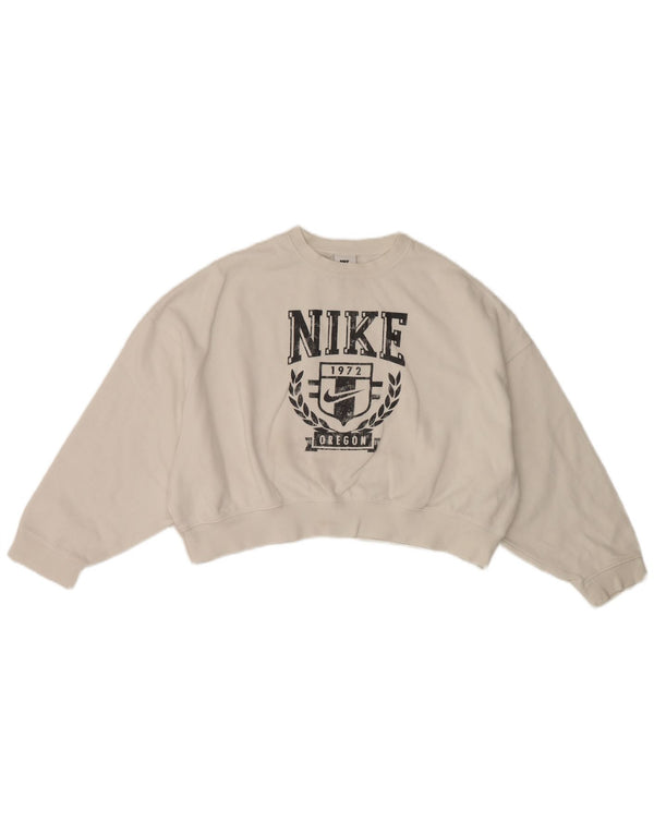 Nike Girls Oregon Crop Oversized Sweatshirt Jumper 12-13 Years Large White