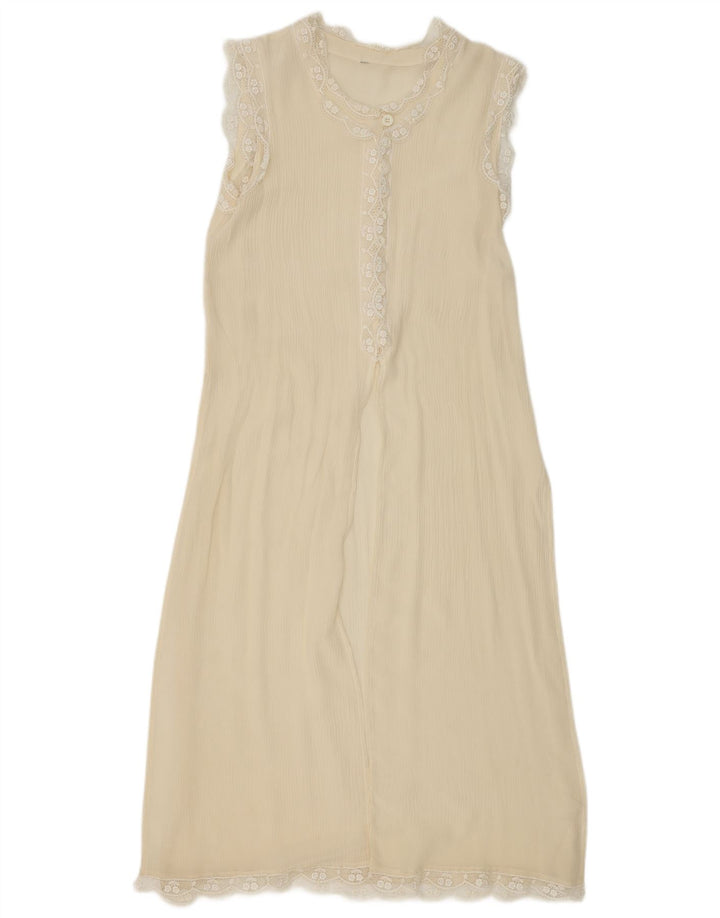 Vintage Womens Slip Dress UK 10 Small Off White