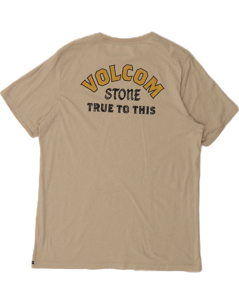 VOLCOM Mens Modern Fit Graphic T-Shirt Top XL Beige Cotton Vintage Volcom and Second-Hand Volcom from Messina Hembry 