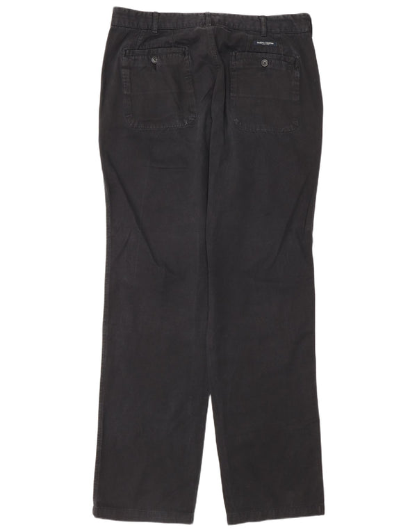 Marina Yachting Mens Straight Chino Trousers IT 52 XL W38 L32 Black Cotton