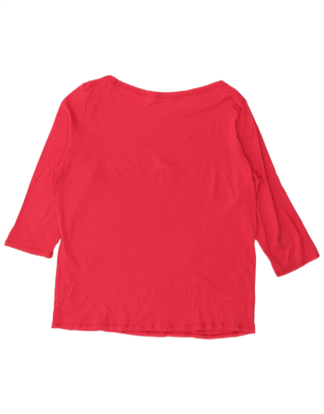 BENETTON Womens Top 3/4 Sleeve UK 14 Large Red