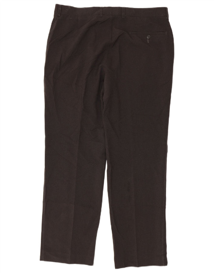Marks & Spencer Mens Straight Chino Trousers W36 L31 Grey Polyester