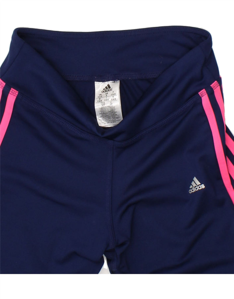 ADIDAS Womens Climalite Leggings UK 8/10 Small Navy Blue Polyester Vintage Adidas and Second-Hand Adidas from Messina Hembry 