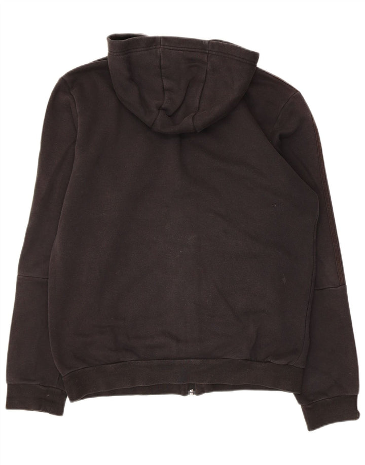 ADIDAS Mens Zip Hoodie Sweater Medium Black Cotton