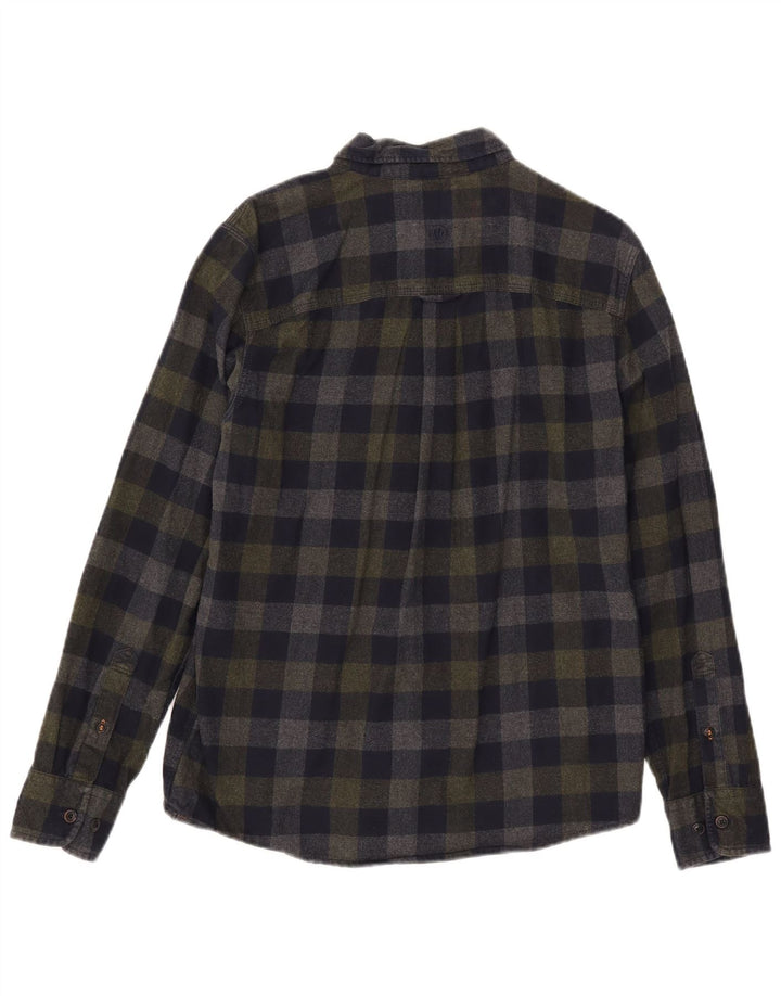 Fat Face Mens Regular Fit Flannel Shirt Small Navy Blue Gingham Cotton