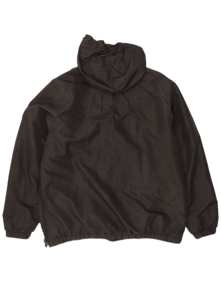 Ellesse Mens Graphic Hooded Anorak Jacket UK 44 2XL Black Polyester